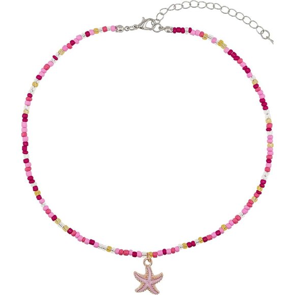 Bohemian Beaded Necklace for Women Starfish Pendant Choker Beach Jewelry - Picture 1 of 6